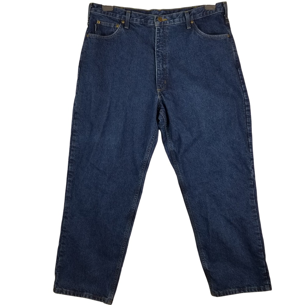 Carhartt B172 DST‎ Mens Flannel Lined Relaxed Fit Jeans Dark Stone 40x30 Blue